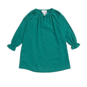 NWT Petite Plume Green Flannel Long Sleeve Bell Ruffle Sleeve Nightgown sz 4